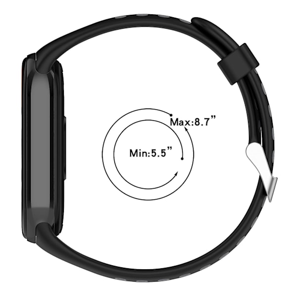 Dualfarget justerbar håndleddsrem i silikon for Xiaomi Smart Band 8 White Black