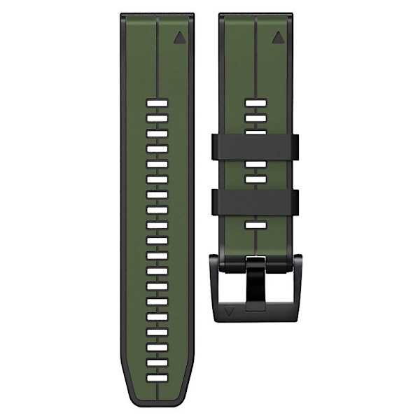 Til Garmin Descent G1/Fenix 7/Fenix 6 Pro/Fenix 5 Plus Dual Color Silikone Rem Army Green Black