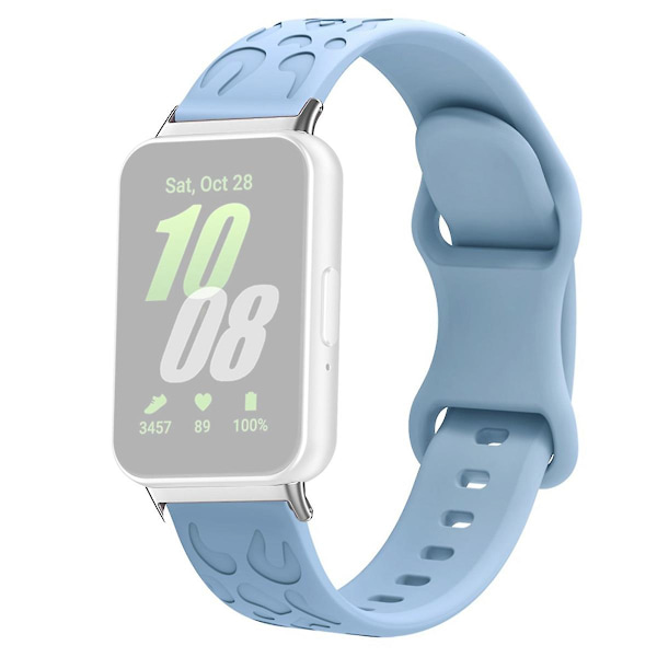 Til Samsung Galaxy Fit silikone urrem med leopardprint - Pink Light Blue