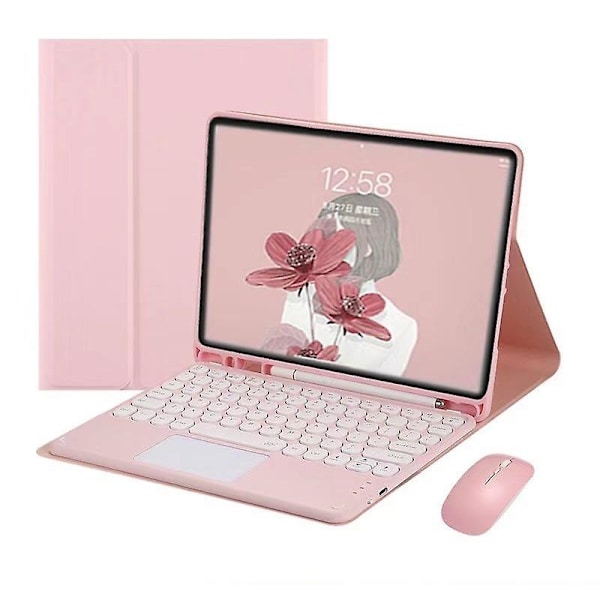 Bluetooth tangentbord med cover för case för Ipad Air 4 10,9" Pink