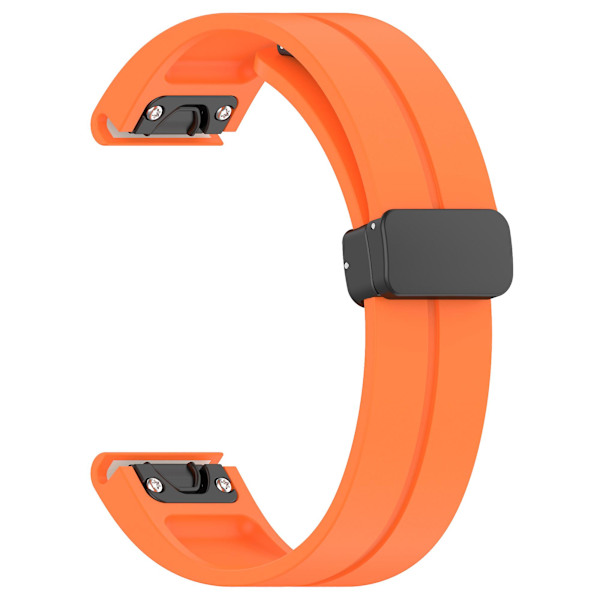 20mm magnetisk silikone rem til Samsung Galaxy Watch 6/6 Classic/5/4/huawei Watch Gt 3 42mm, urrem sort spænde Orange