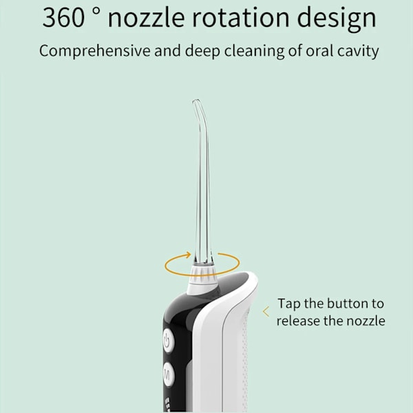 Oral Irrigator - USB Uppladdningsbar 330ml 5 Lägen Vattentät Dental Irrigator, Grön
