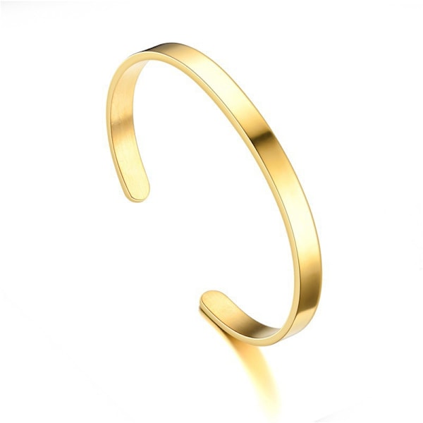 Armband För 3st Titanstål Glänsande C-Formad 4/6/8Mm (Guld)