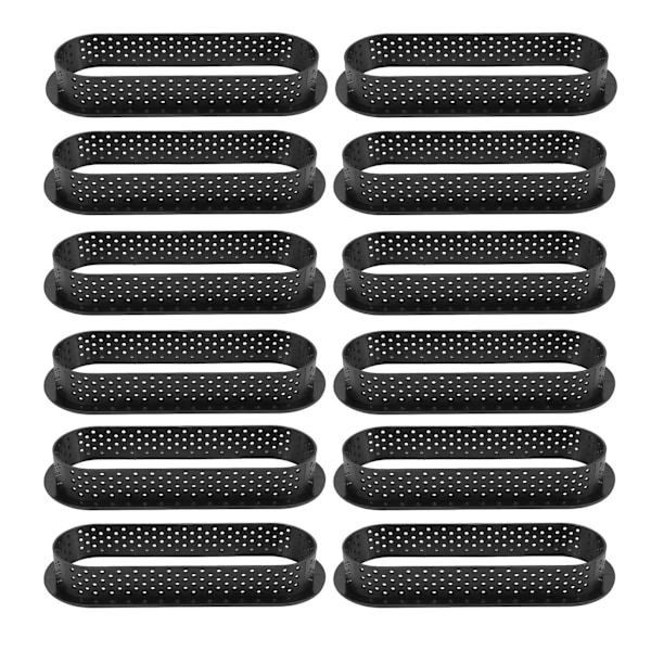 12 stykker ovale terteringer Varmebestandig Non Stick Mini Kakeform