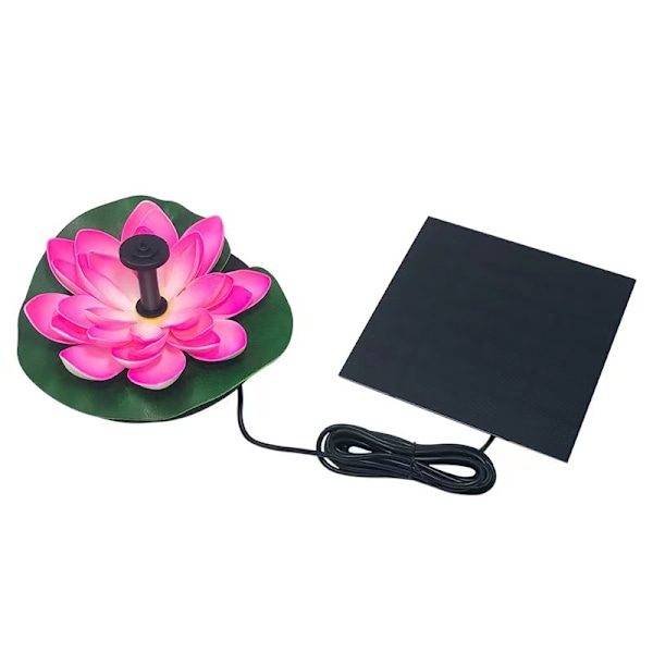 Lotus-suihkulähdepumppu, kelluva koriste, sopii puutarhaan, lintukylpyyn, vesiaiheeseen, akvaarioon (1,2 W)