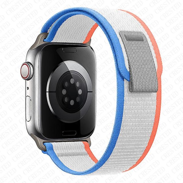 Bånd for Apple Watch-rem 49 mm 44 mm 40 mm 45 mm 41 mm 42 mm 38 mm Correa Nylon Trail Loop-armbånd Iwatch Ultra Series 7 6 5 3 Se 8 42 44 45 49mm orange-blue