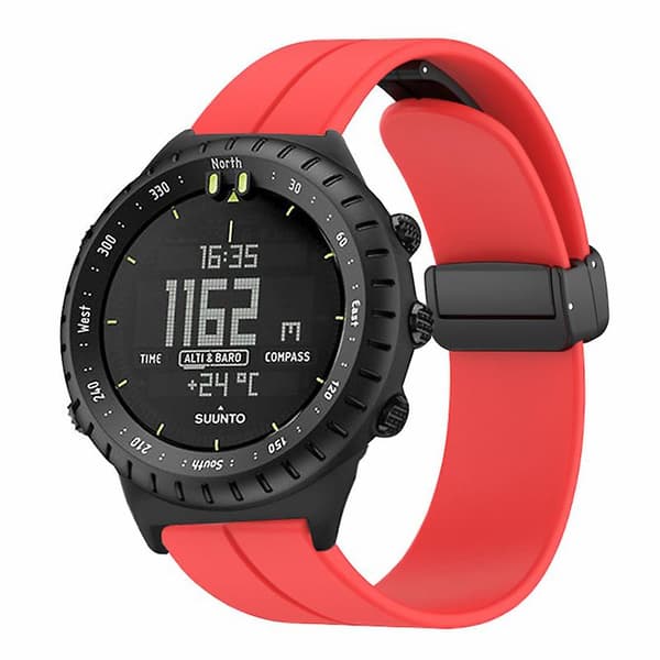 Magnetisk spænde 22mm rem udskiftning silikone urrem til Suunto Core Red