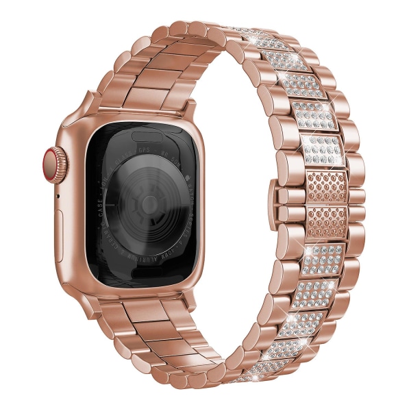 Metallinen timanttihihna yhteensopiva Apple Watch 49mm 45mm 44mm 42mm 41mm 40mm korvaava rannekorun hihna Iwatchille 8 7 6 5 4 3se iWatch Ultra 49mm Rose gold