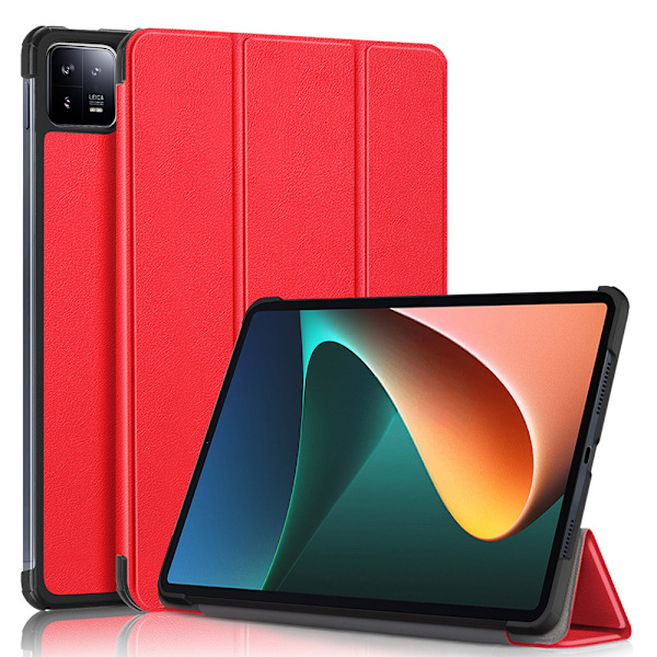 Etui til Xiaomi Pad 5/5Pro - støtsikker, med stativ, mykt silikondeksel Red