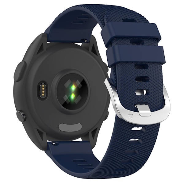 Garmin Forerunner 265 -silikoniranneke 22 mm, ristiraita, pehmeä urheiluranneke Midnight Blue