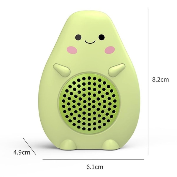 Wekity Mini trådlös grön högtalare, bärbar utomhushögtalare för bas, med rem, stöd för FM-radio, TF-kortuppspelning