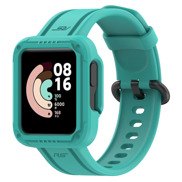 Passer til Redmi 1/Mi Watch Lite/Redmi 2/Mi Watch2 Lite Monokrom Silikon Integreret Urrem Teal