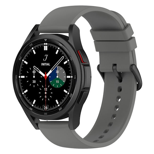 Til Samsung Galaxy Watch 5 Pro 45mm/Huami Amazfit Bip 3/3 Pro Silikonurrem 20mm Justerbar Håndledsstrop Justering Dark Grey Black Buckle
