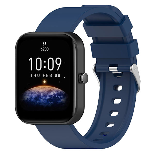 Silikonklockarmband för Garmin Venu/Venu 2 Plus/Venu Sq/Venu Sq 2, 20 mm klockarmband med spänne i rostfritt stål Sapphire