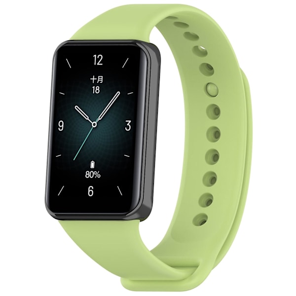 For Honor Band 9 Watch Band Soft TPU Justerbar Håndleddsrem - Mørkegrønn Lime