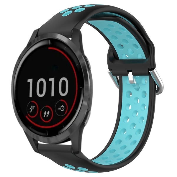 22 mm silikone urrem til Garmin Vivoactive4 Black Blue