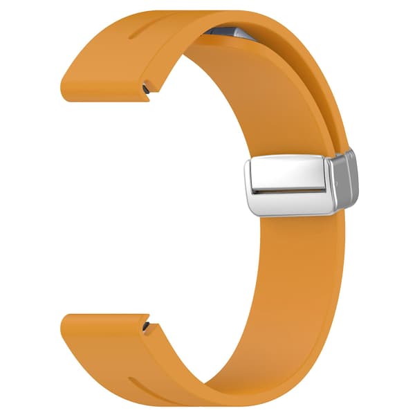 Silikon 26mm Fällbart Silver Spänne Klockarmband För Garmin Fenix 7x/7x Solar/tactix 7 Pro Dark Yellow