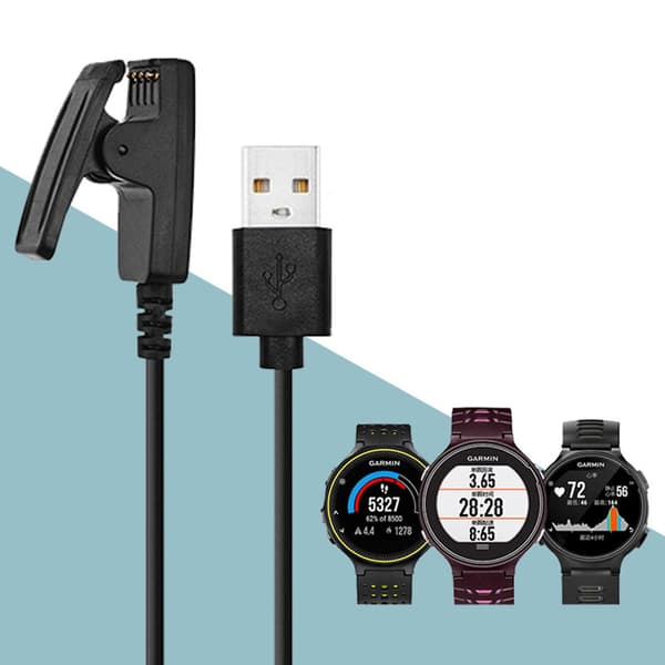 Forerunner 235 USB-klipsladekabel, ladestasjon, datakabel, hurtiglading