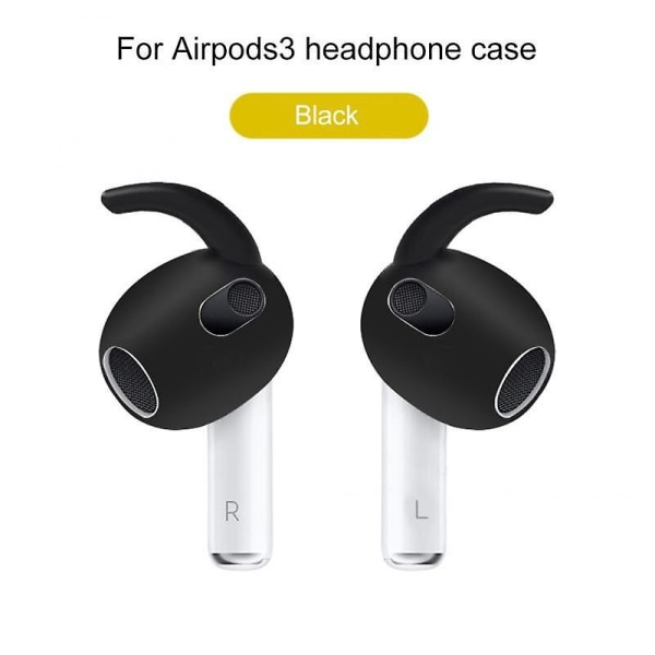 2022 New For Airpods 3rd Silikonbeskyttelsesveske Huddeksler Øreputer for Apple Airpod black with ear