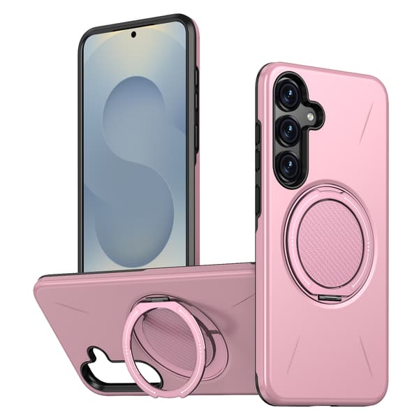 Etui til Samsung Galaxy S24, roterende støtteben TPU + PC (rosa)