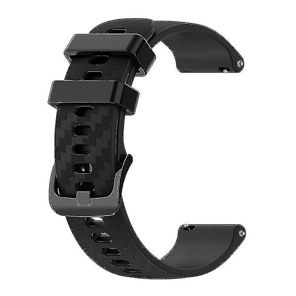 For Garmin Samsung Polar Huami Huawei 20mm Carbon Fiber Silicone Watch Band Replacement Wrist Strap Black, Black I Other Smartwatch Model