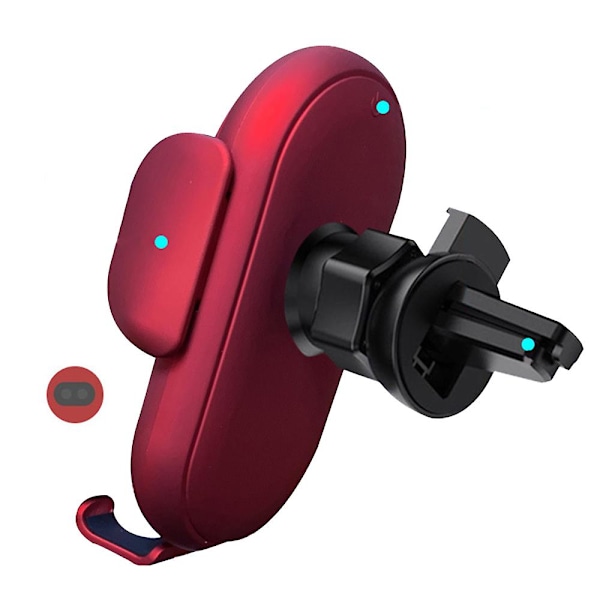 Automatisk bil trådløs lader Biltelefonholder Auto trådløs ladebrakett Intelligent infrarød sensor Red