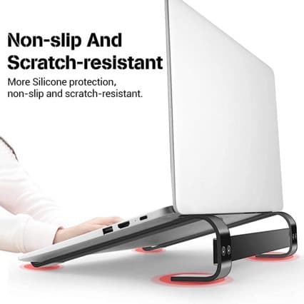 Støtte til bærbar computer, ergonomisk bærbar elevator til skrivebord (sort)