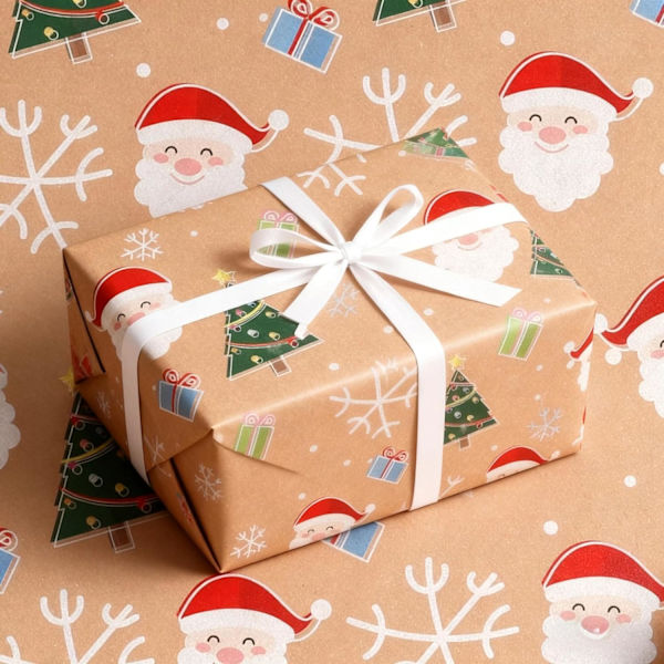 Presentpapper Rulle - Vändbart Julpresentpapper, 43 cm X 10 m (04)