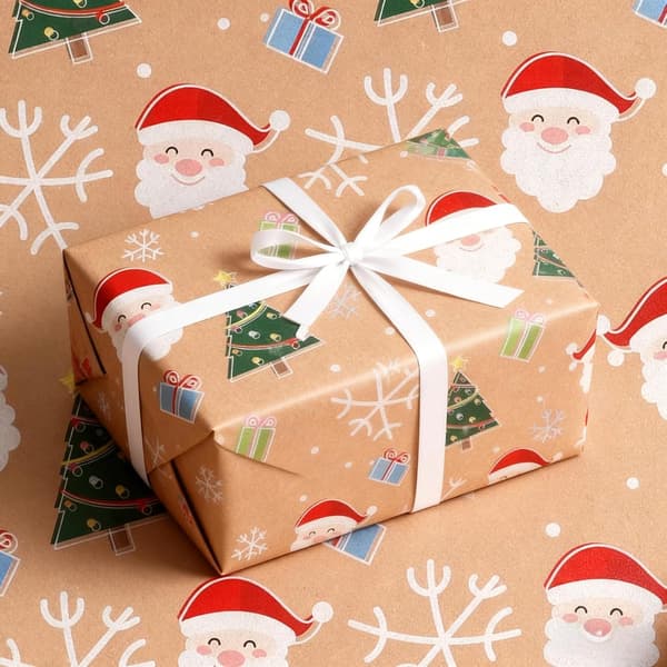 Presentpappersrulle - Vändbart julpapper, 43 cm x 10 m (02)