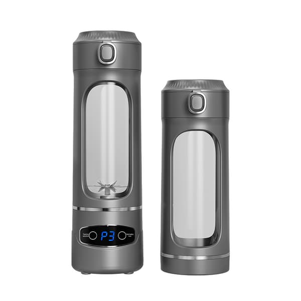 Mehustin 600 ml 12 ruostumattomalla terällä, USB-C-lataus (harmaa)