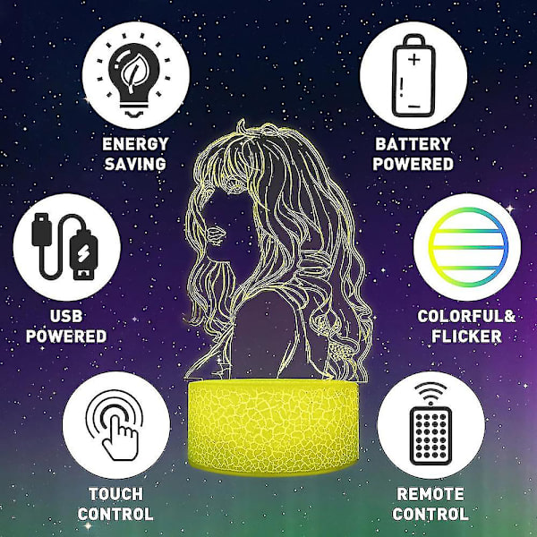 2024 Taylor Swift 3d nattlampa bordslampa med fjärrkontroll och smart touch, 16 färger Dimbar sänglampa Sovrumsdekorationer Swiftie-present