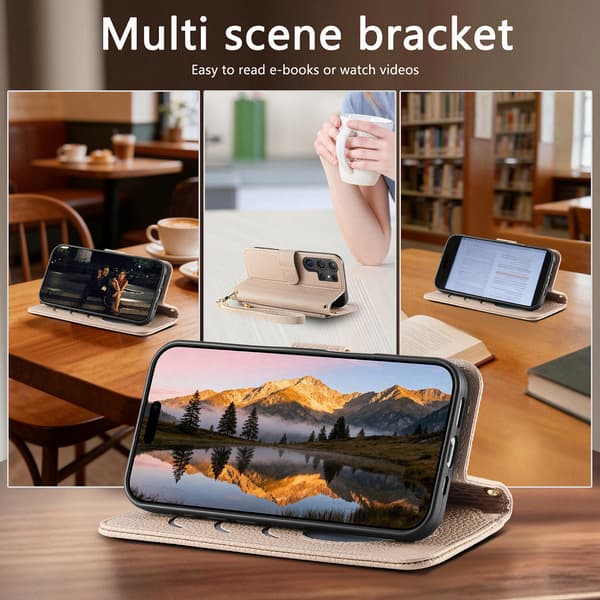 Etui til Samsung Galaxy S26 Plus, Cross Shoulder Flip Wallet, Hjerte Design (Kompatibel, Sort) Black