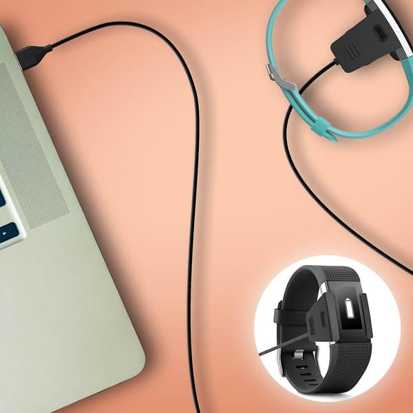 Fitbit Charge 2 opladersystemkabelclips længde 58 cm - Sort