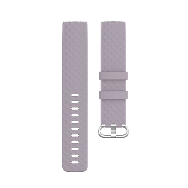 18mm Silverfärgat spänne TPU handledsrem armband för Fitbit Charge 4 / Charge 3 SE, Storlek: L Light Purple