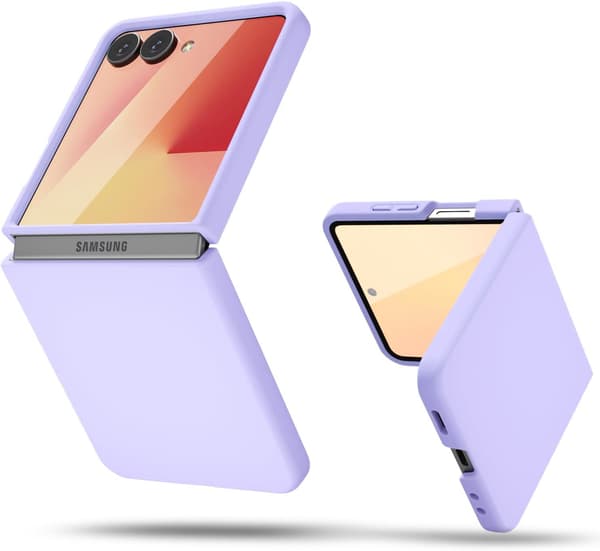 Etui til Samsung Galaxy Z Flip 7, flydende silikone TPU-cover (lavendel)