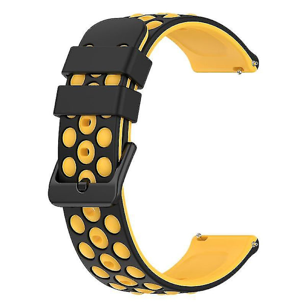 Samsungin, Huawein, Huamin, Garminin, Polarin kellohihna 22 mm:n kellohihna useilla pyöreillä rei'illä Black Yellow E Garmin Forerunner 255