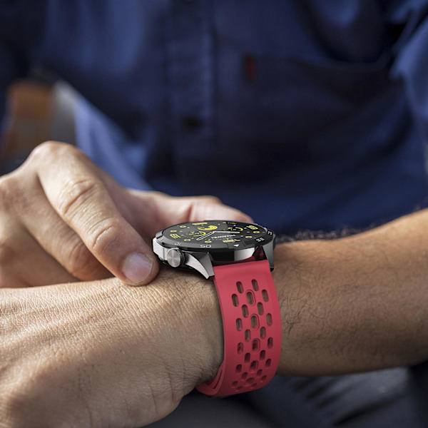 För Garmin vivoactive 5 / Venu 2 Plus Silikonklockarmband 20mm Håligt Justerbart Armband Red