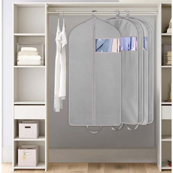 60\" Kostymväskor för förvaring i garderob och resor (3-pack, grå)
