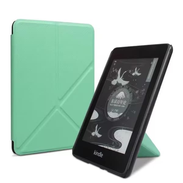 Etui - Til 7 tommer Kindle Paperwhite 12. generation 2024, deformerbar foldbar holder (mintgrøn)