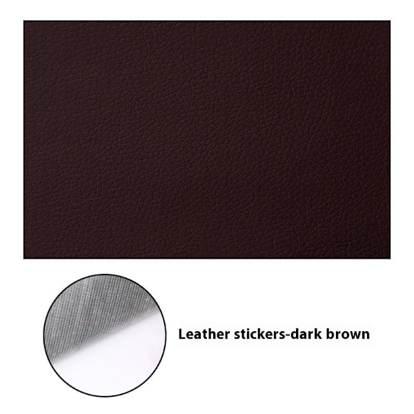 Reparationstejp, Självhäftande lapp i konstläder, Mörkbrun 5-pack (20 x 30 cm)