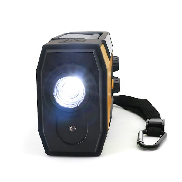 Vattentät Am/fm/noaa Handvev Radio för nödsituationer utomhus Solar Ficklampa Am / Fm / Wb Radio 2000mAh White