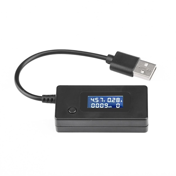 DC 4-30V LCD USB-detektor Voltmeter Ammeter Mobil strømforsyning Kapacitetstester Måler Spænding Strømmåler B