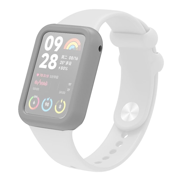 Blød silikoneetui til Xiaomi Smart Band 8 Pro, stødsikkert smartwatch-rammecover Grey