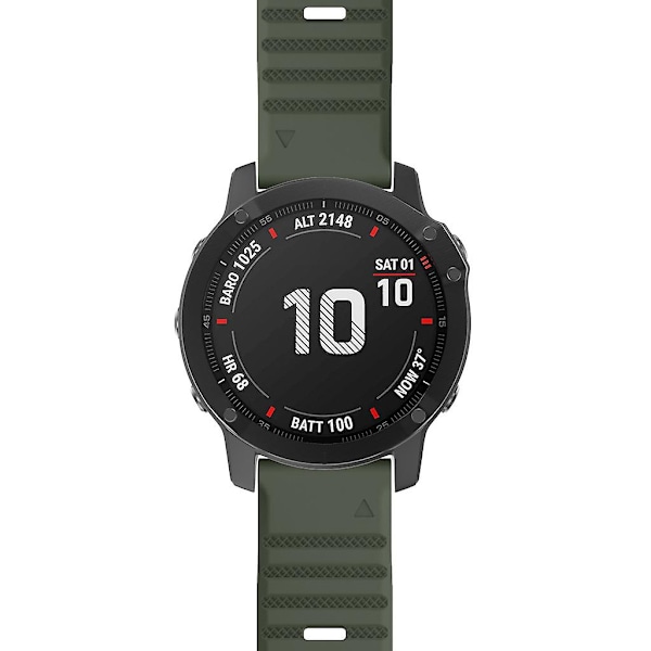 KLB-AWGJ-001 For Garmin Fenix 7 / 7 Pro 22mm klokkearmbånd konkavt silikonrem Army Green