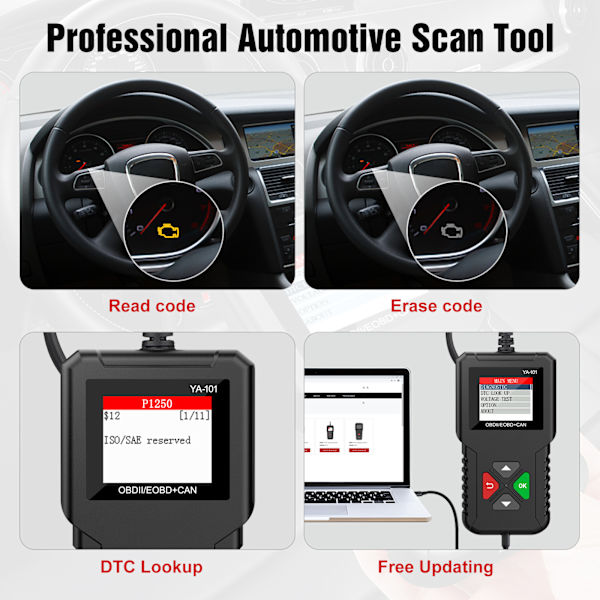 Ya101 Obd2 Auton Vikakoodien Diagnostiikkalukija