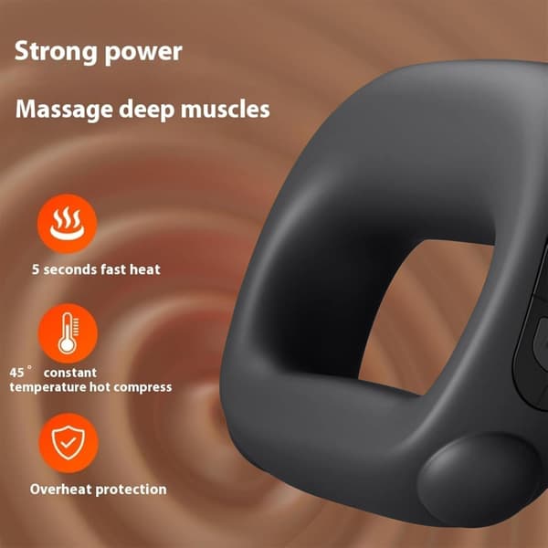 Syväkudoshieroja, lyömäsoitinlihashieroja lämmöllä, säädettävä, USB-C-lataus (musta) Black