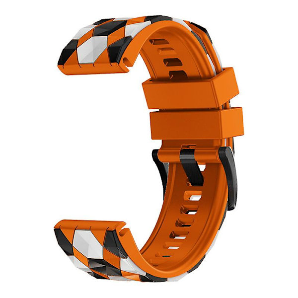 For Garmin Fenix 7/Descent G1/Epix Gen2 Silikone Urrem Fodboldmønster 22mm TPE Urrem Orange