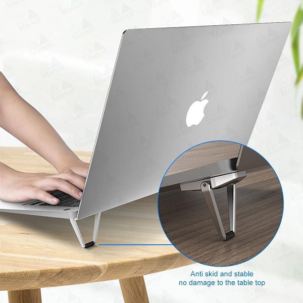 Vikbart laptopstativ i metall med halkfri bas