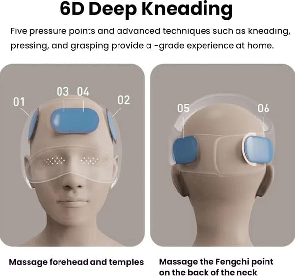 Massageapparat Hoved-Øje, med Varme & Æltning