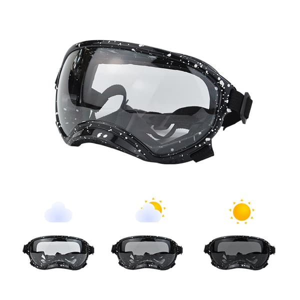 Hundebriller, UV 400-beskyttelse til store hunde (sort og hvid)